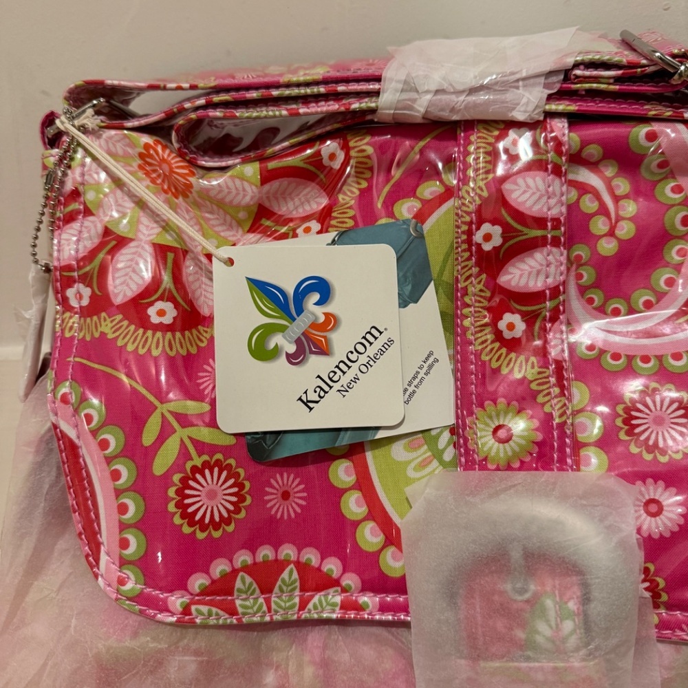 Kalencom 11" Coated Midi Buckle Diaper Bag, Gypsy Paisley Cotton Candy - Picture 4 of 4